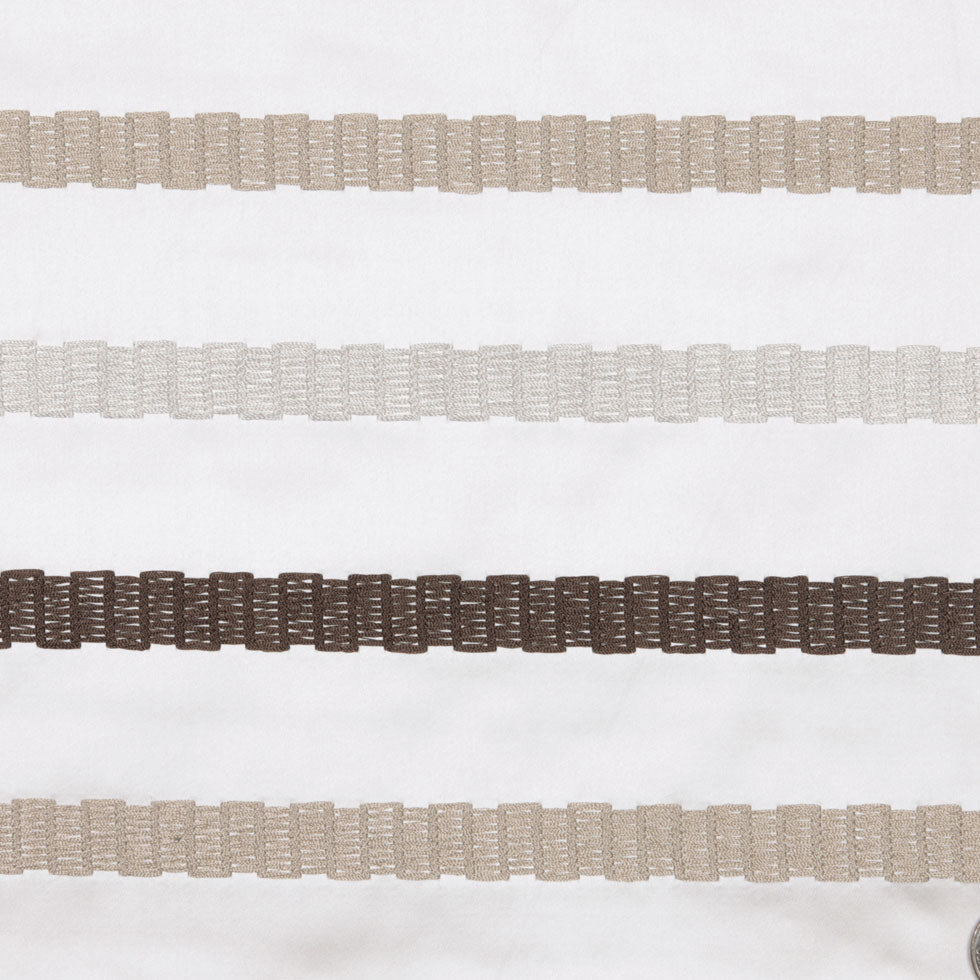Linen/Brown Stripes Embroidery Stripe Detail