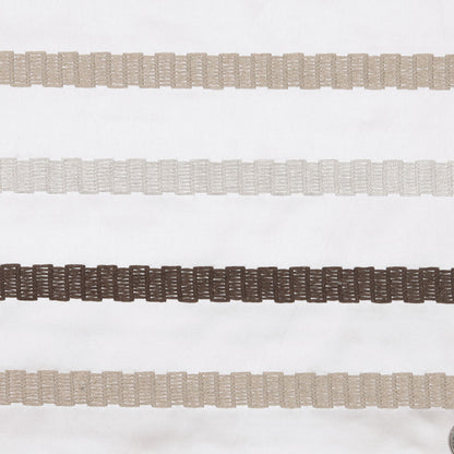 Linen/Brown Stripes Embroidery Stripe Detail