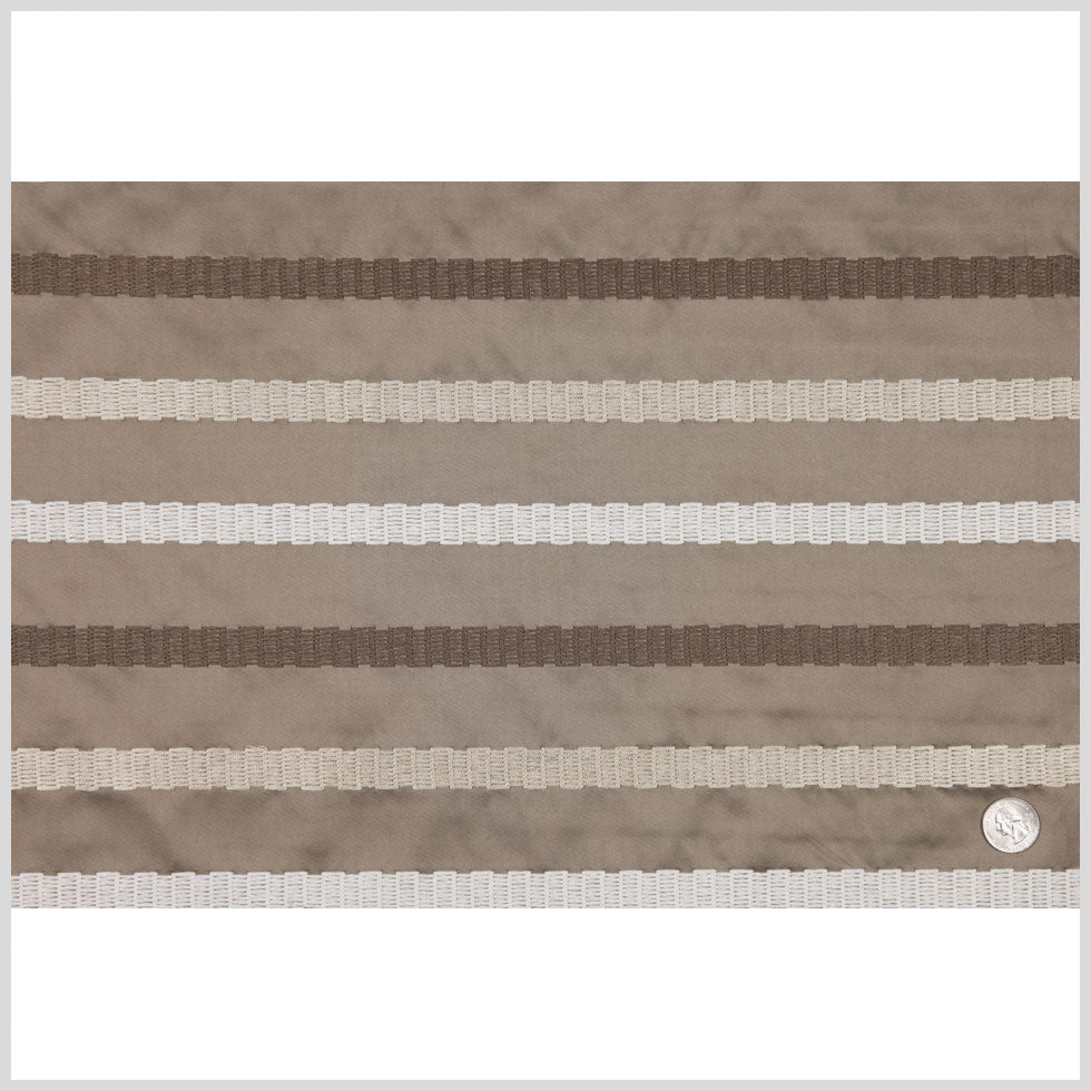 Latte/Beige Stripes Embroidery Stripe Full