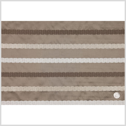 Latte/Beige Stripes Embroidery Stripe Full