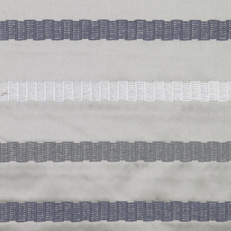 Steel/Blue/White Stripes Embroidery Stripe Detail