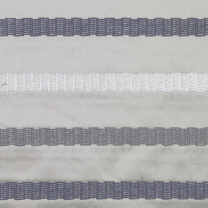 Steel/Blue/White Stripes Embroidery Stripe Detail