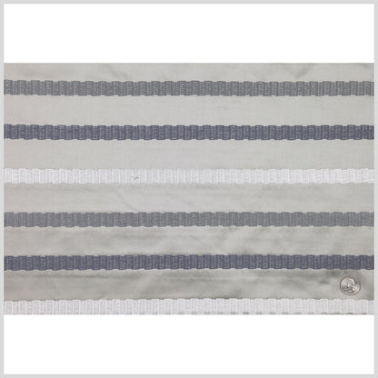 Steel/Blue/White Stripes Embroidery Stripe Full