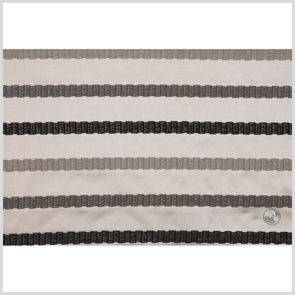 Gold/Black/Gray Stripes Embroidery Stripe Full
