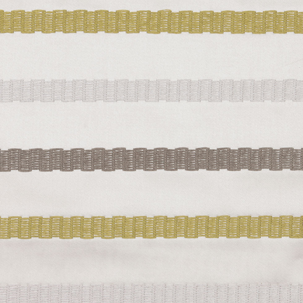 Dijon/Lime/Dark Olive Stripes Embroidery Stripe Detail