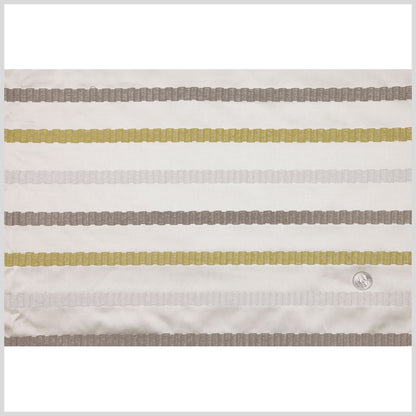 Dijon/Lime/Dark Olive Stripes Embroidery Stripe Full