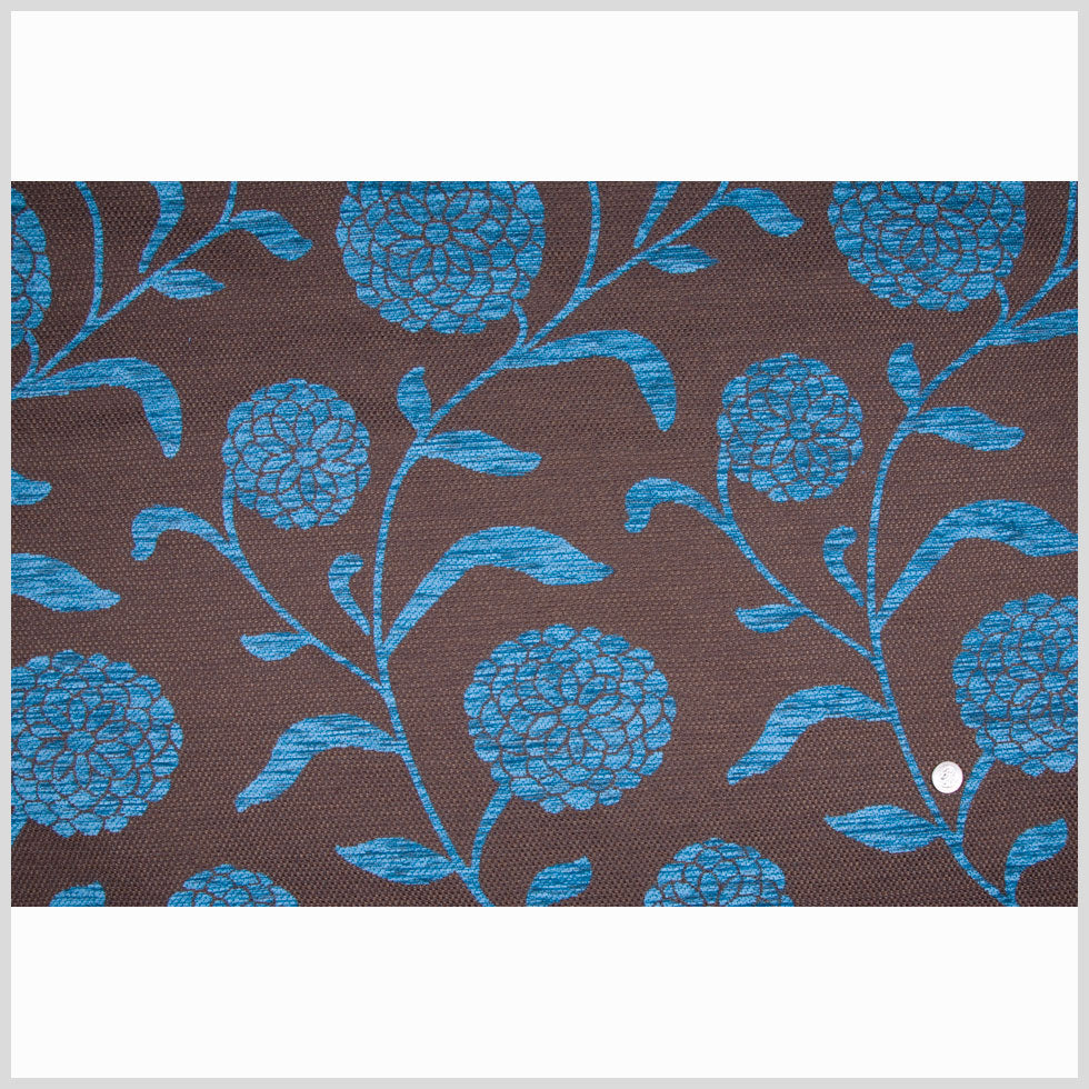 Chocolate/Blue Floral Chenille Full