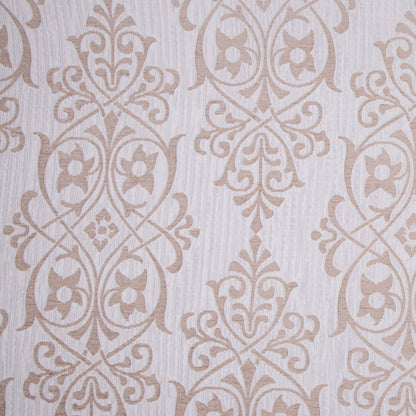 Silver/Beige Floral Brocade