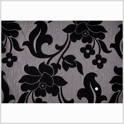 Platinum/Black Floral Brocade Full