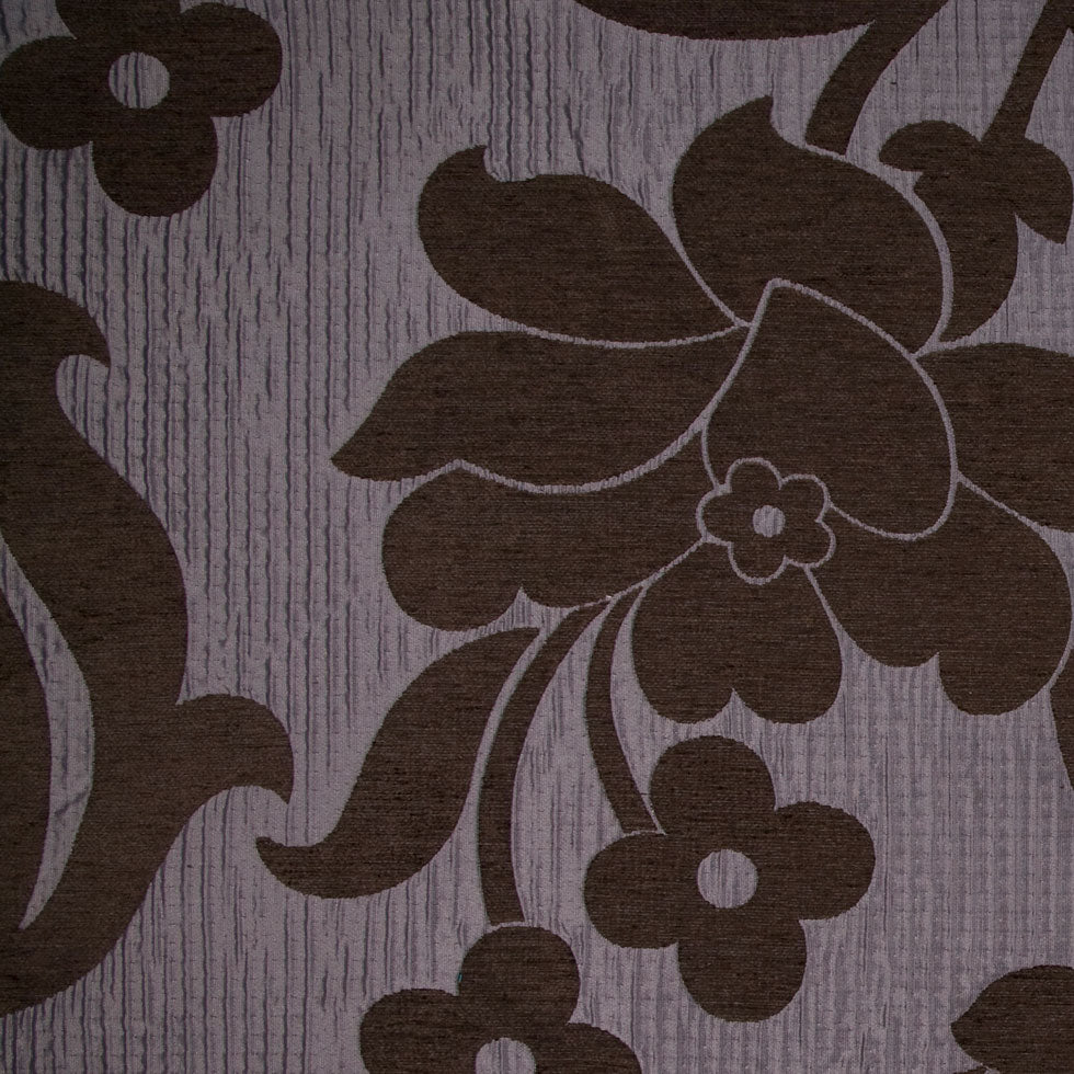 Heather Gray/Black-Brown Floral Brocade