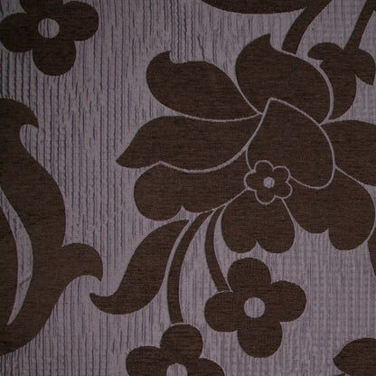 Heather Gray/Black-Brown Floral Brocade