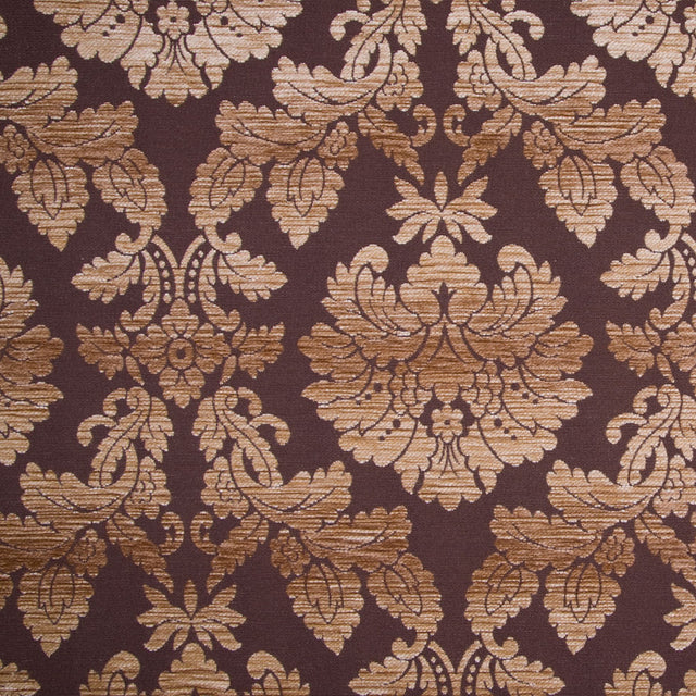 Chocolate/Tan Damask Chenille