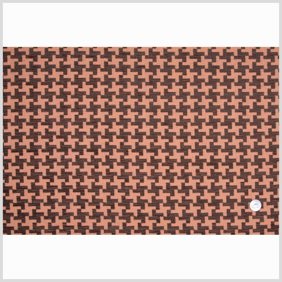 Chocolate/Tiger Lily Houndstooth Chenille Full