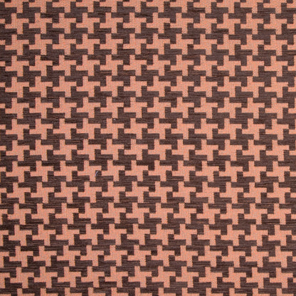 Chocolate/Tiger Lily Houndstooth Chenille