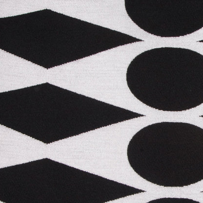 White/Black Geometric Chenille Detail