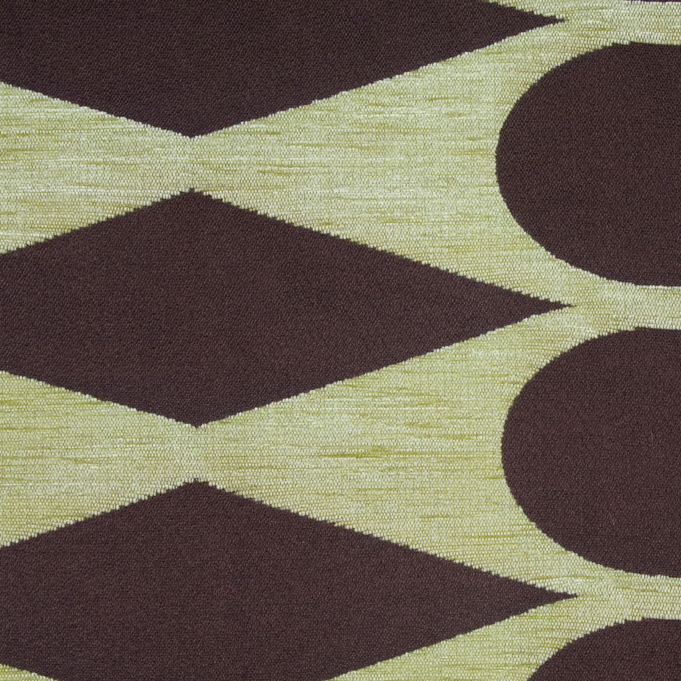 Brown/Green Geometric Chenille Detail