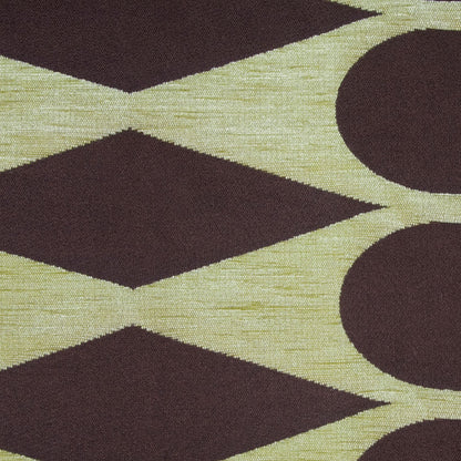 Brown/Green Geometric Chenille Detail