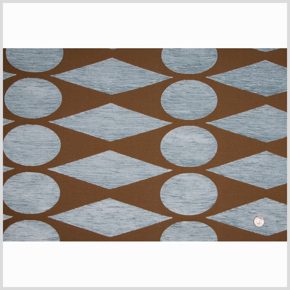 Sky Blue/Chocolate Geometric Chenille Full