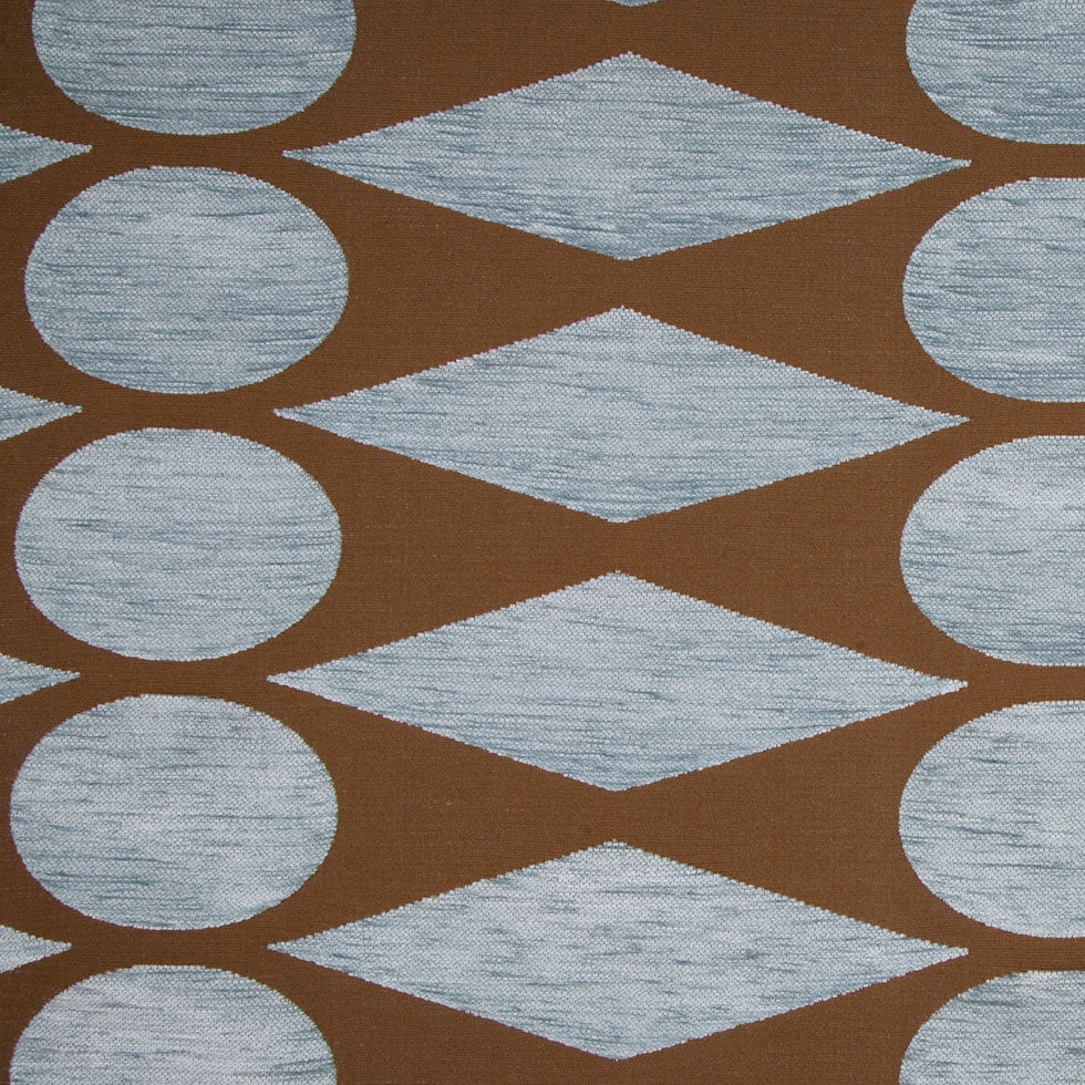 Sky Blue/Chocolate Geometric Chenille