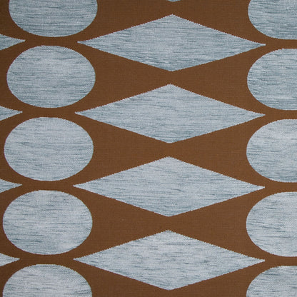 Sky Blue/Chocolate Geometric Chenille