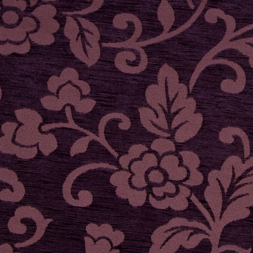 Aubergine Floral Chenille Detail
