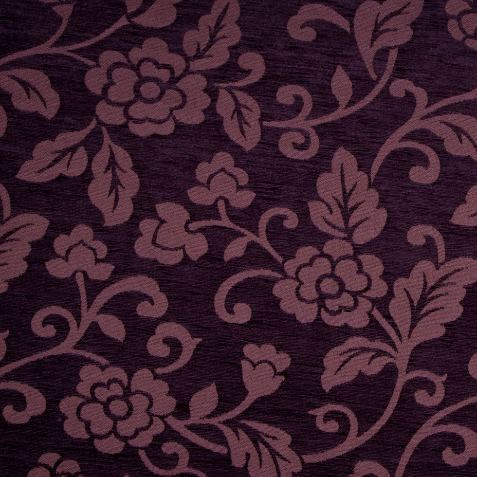 Aubergine Floral Chenille