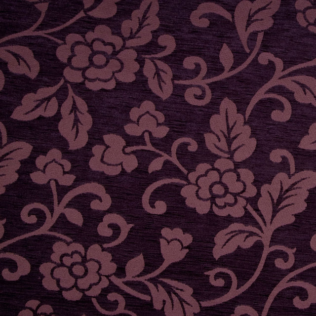 Aubergine Floral Chenille