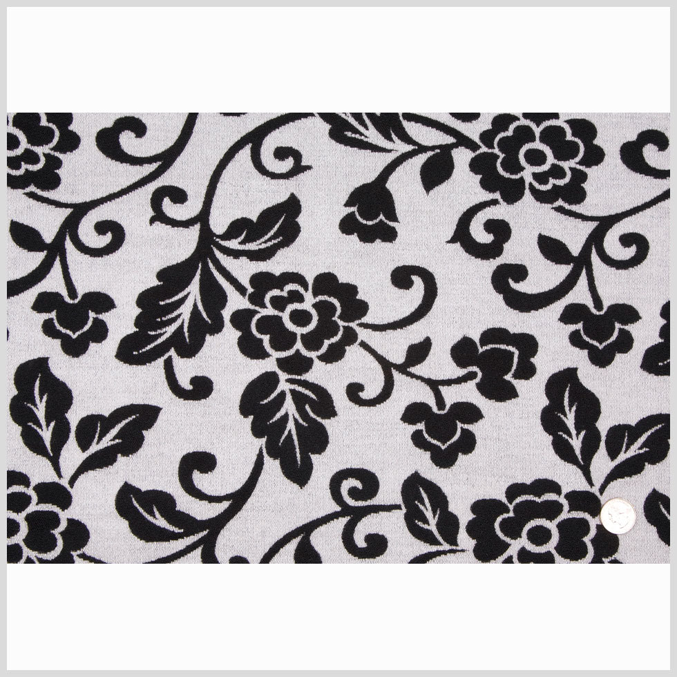 White/Black Floral Chenille Full