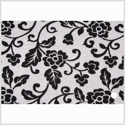 White/Black Floral Chenille Full