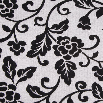 White/Black Floral Chenille