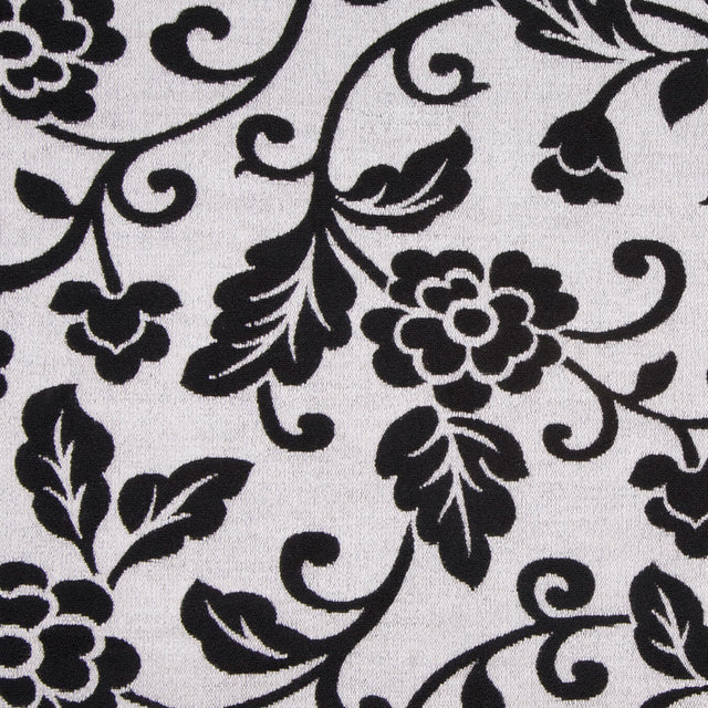 White/Black Floral Chenille