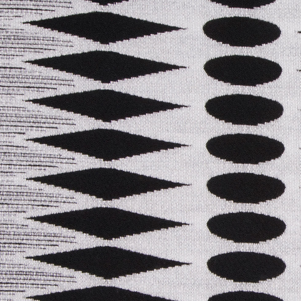 White/Black Geometric Chenille Detail