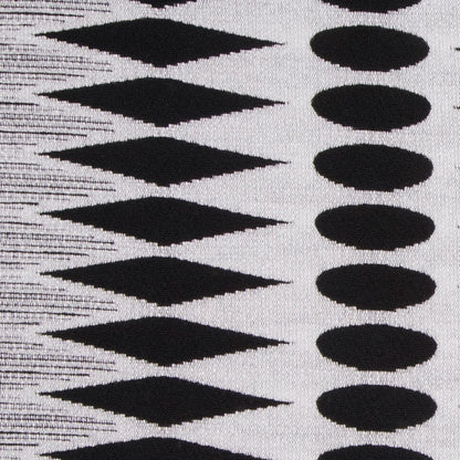 White/Black Geometric Chenille Detail
