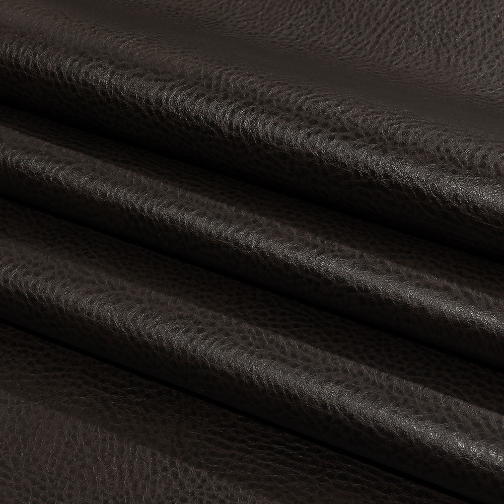 Brown Pebbled Faux Leather with Woven Backing Folded