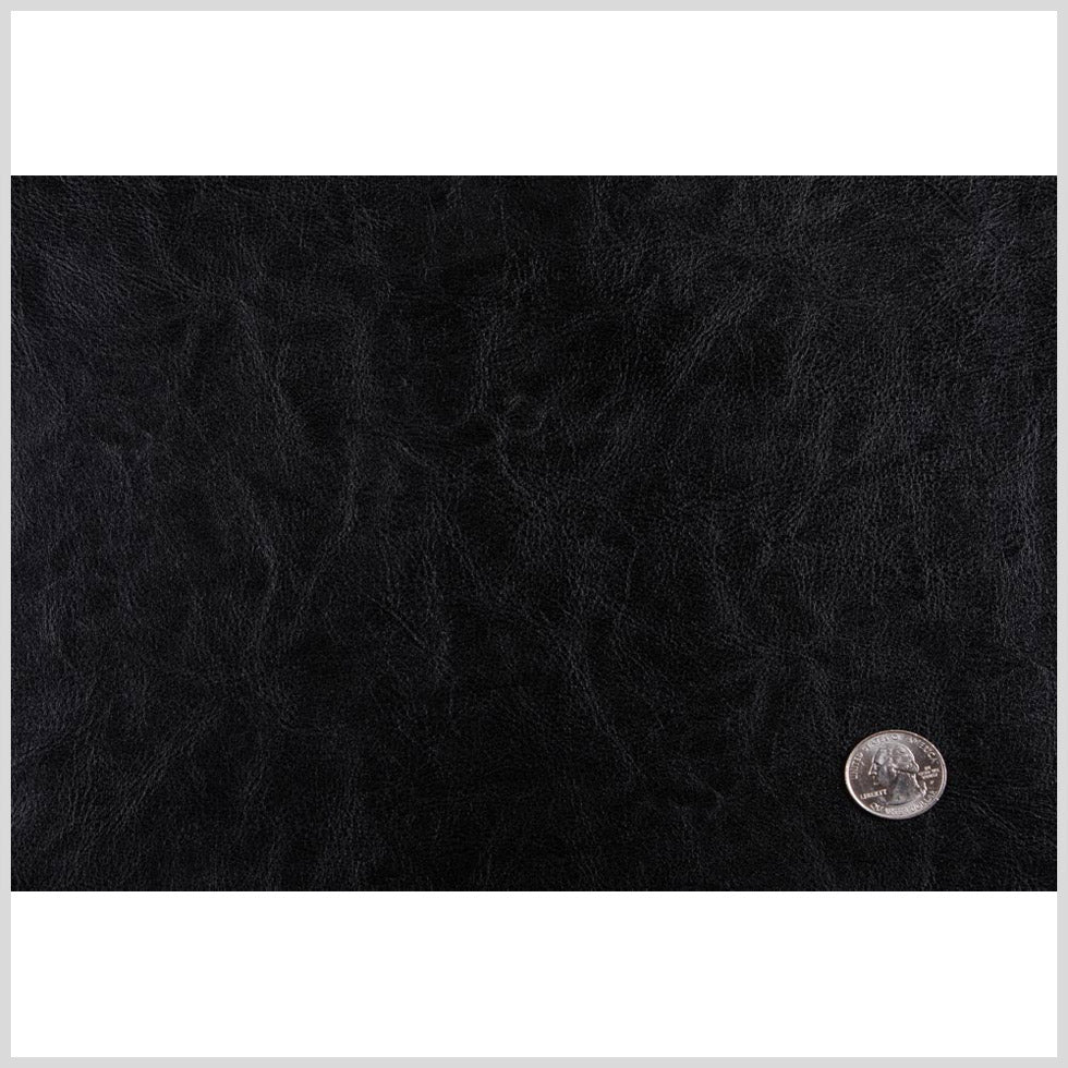 Black Solid Faux Leather/ Vinyl Full