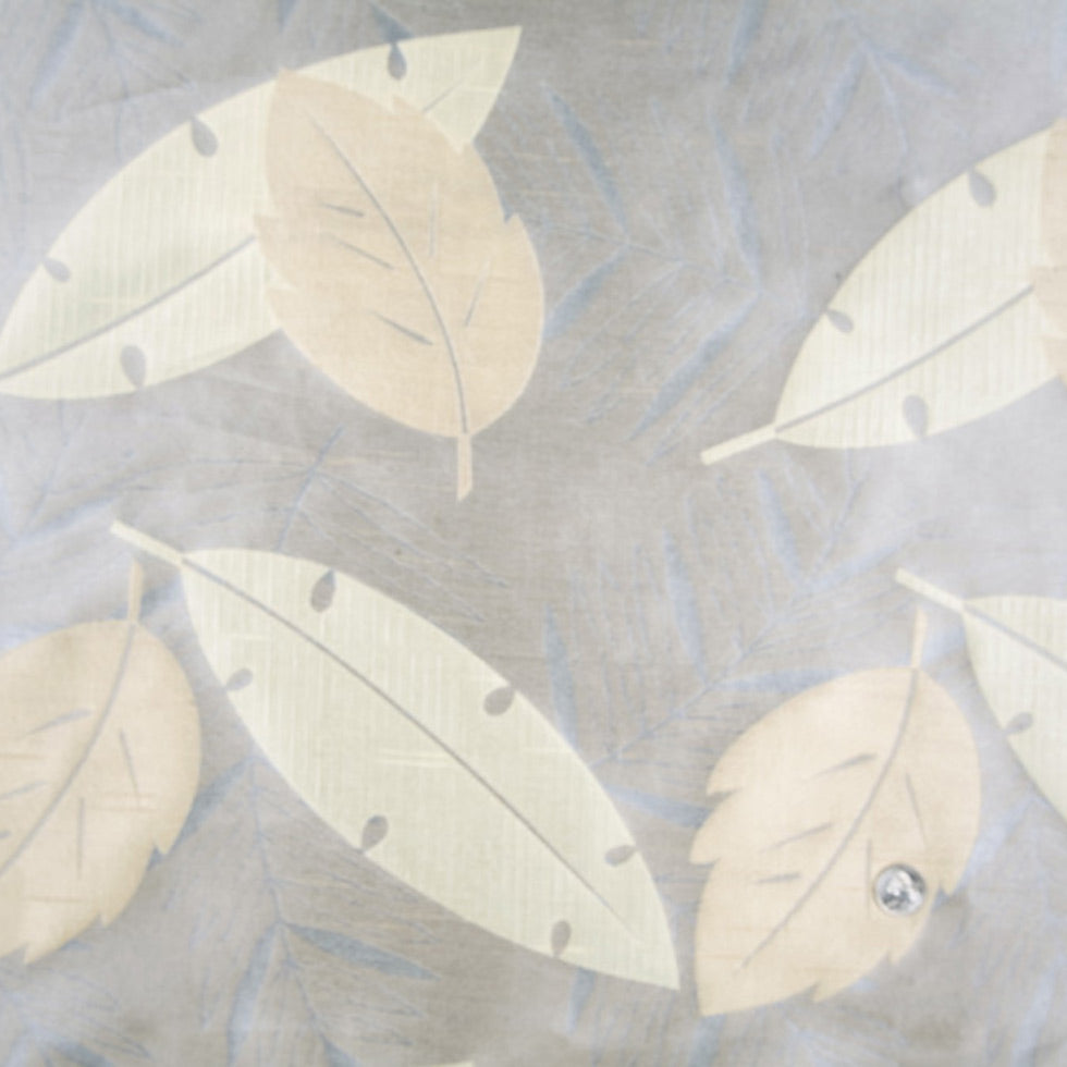 Soft Gold/Cornflower Blue Floral Woven