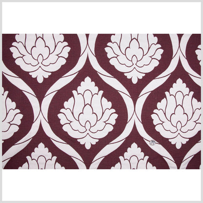 Burgundy/Natural Damask Woven Full