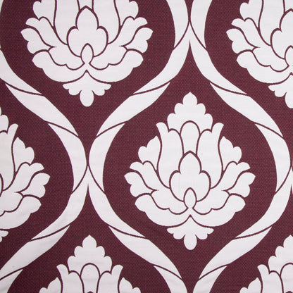 Burgundy/Natural Damask Woven