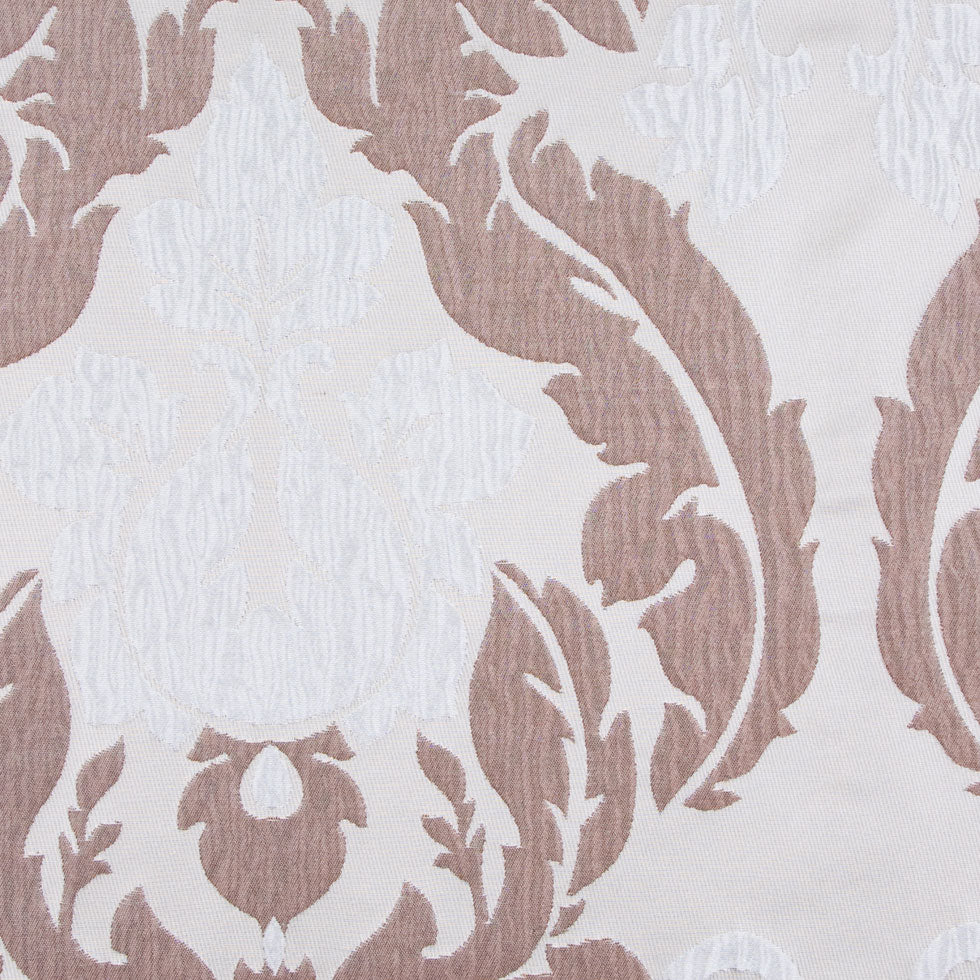 Candlelight Glow Gray/Chocolate/Ice Blue Damask Brocade Detail