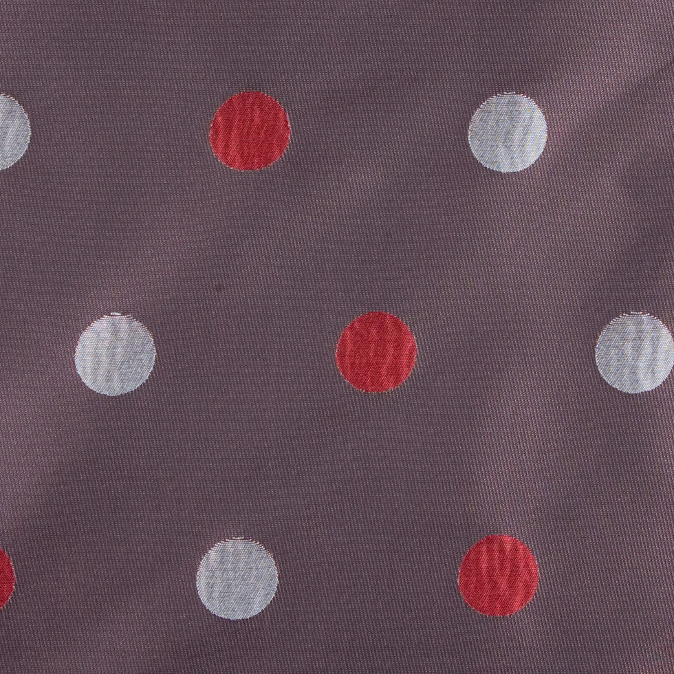 Heather Gray/Garnet/Silver Polka Dots Brocade Detail