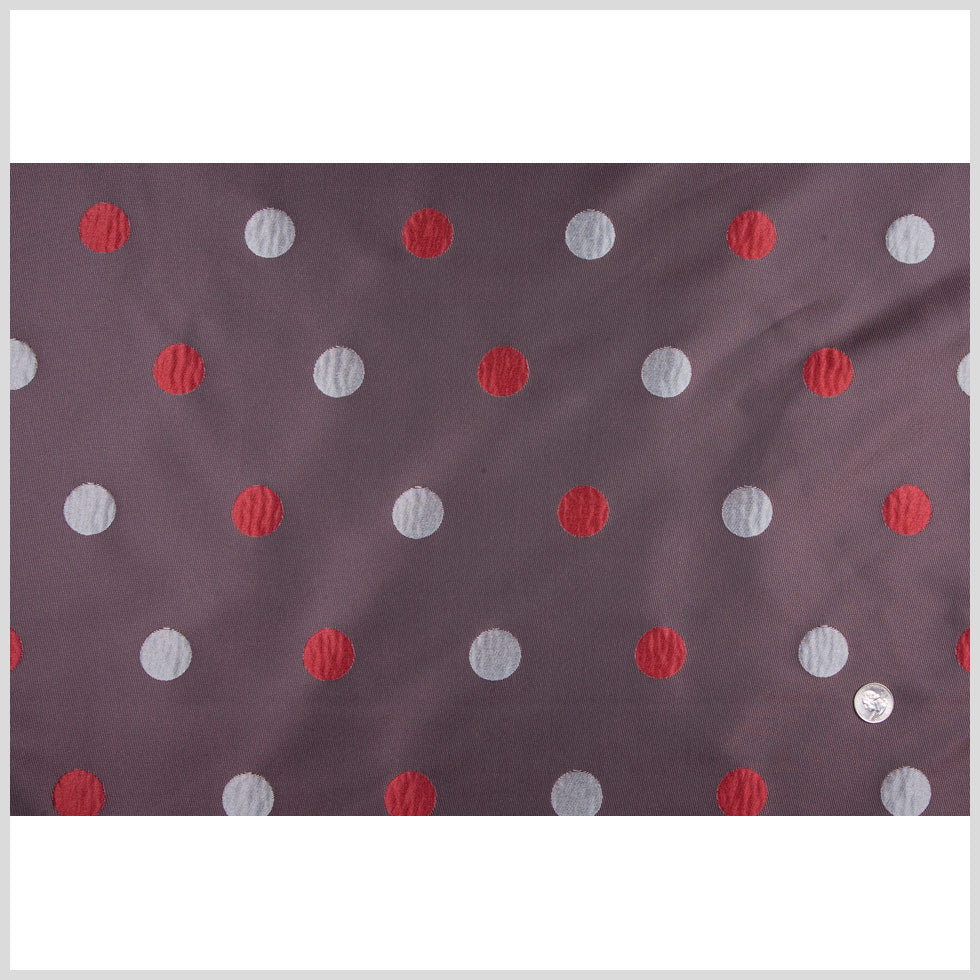 Heather Gray/Garnet/Silver Polka Dots Brocade Full