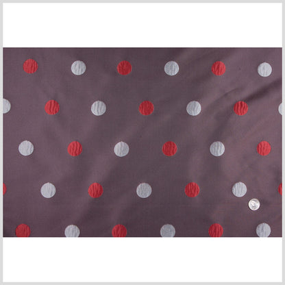 Heather Gray/Garnet/Silver Polka Dots Brocade Full
