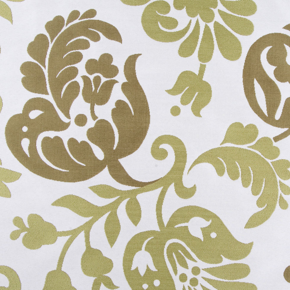 Cotton/Natural/Olive Floral Woven Detail