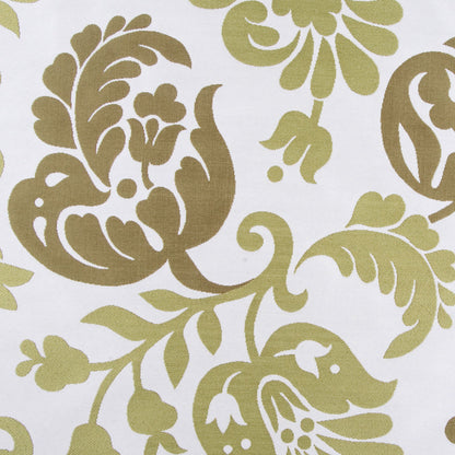 Cotton/Natural/Olive Floral Woven Detail