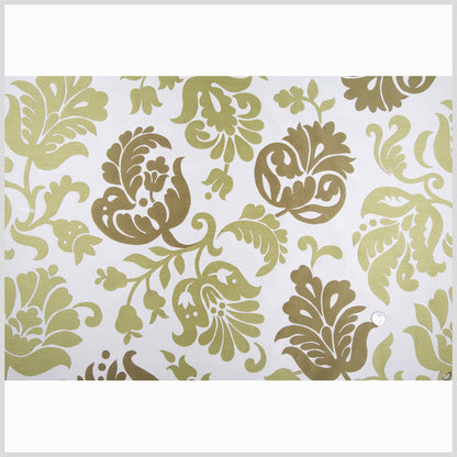 Cotton/Natural/Olive Floral Woven Full