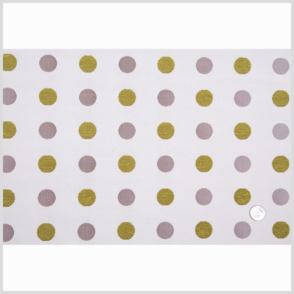 Olive/Cream/Iridescent Brown Polka Dots Chenille Full