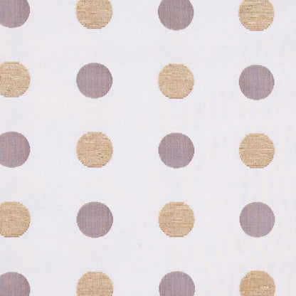 Cream/Antique Gold/Iridescent Brown Polka Dots Chenille Detail