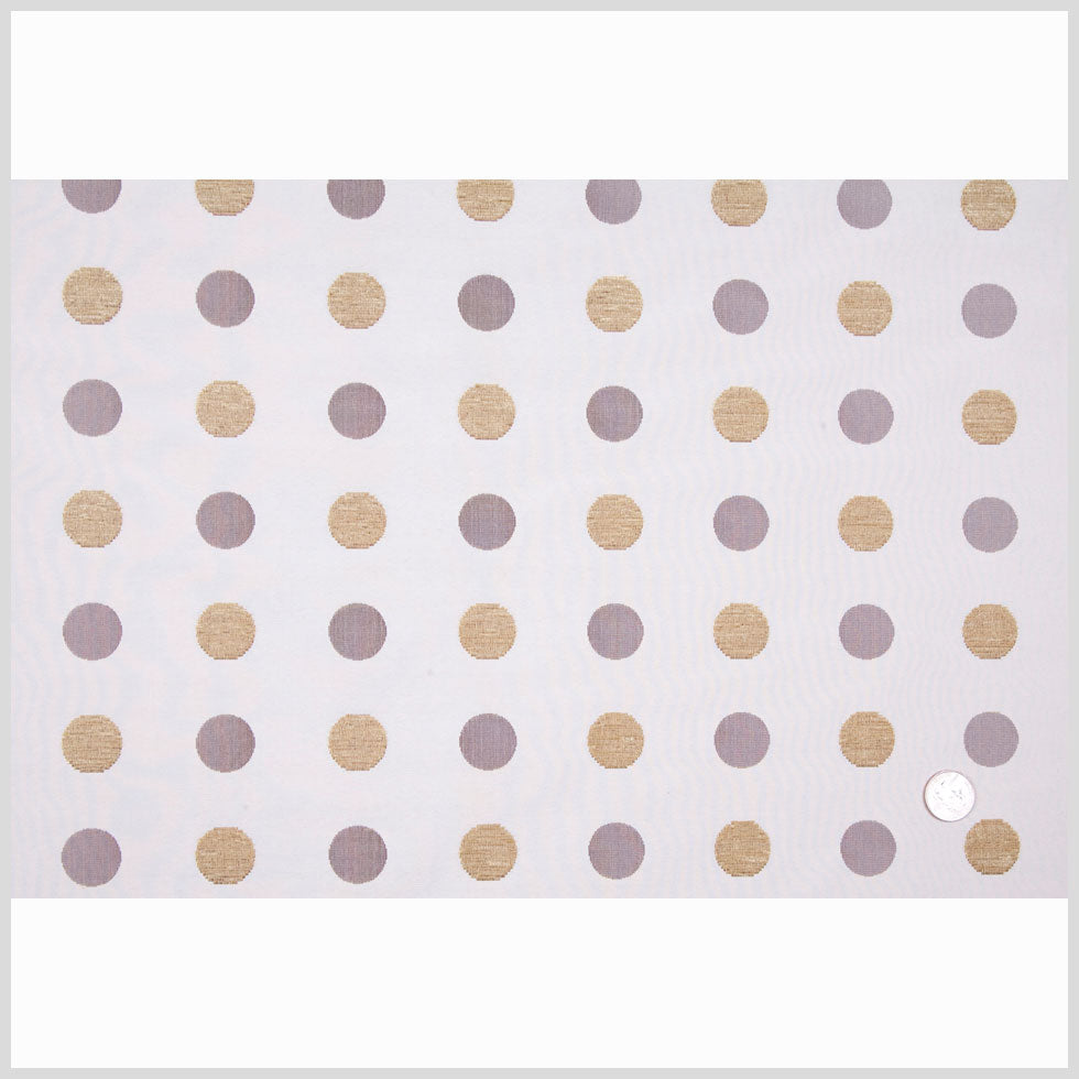 Cream/Antique Gold/Iridescent Brown Polka Dots Chenille Full