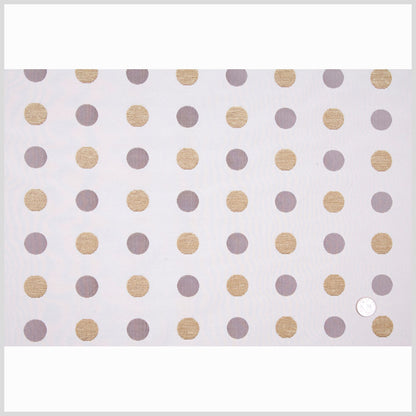 Cream/Antique Gold/Iridescent Brown Polka Dots Chenille Full