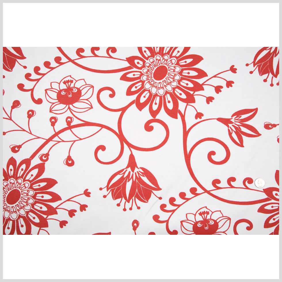 Off-White/Primary Red Floral Canvas Full
